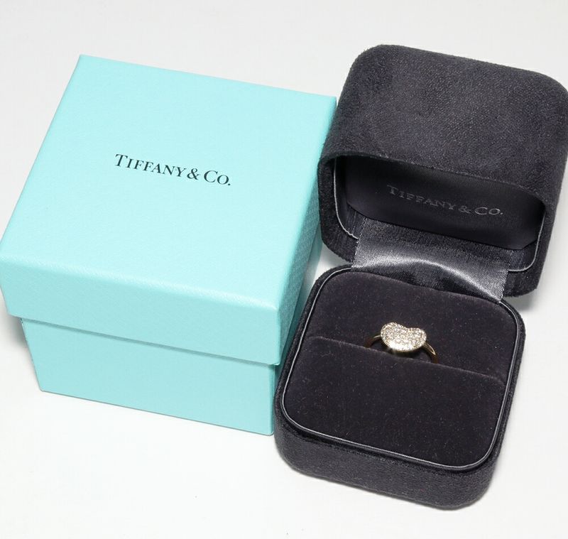 Tiffany & Co Ring 18K Yellow Gold With Diamonds 038ct Elsa Peretti Bean Design