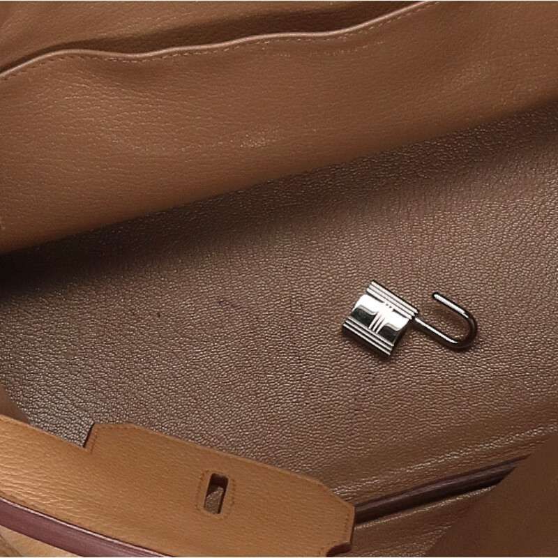 Hermes Birkin 35 □M Engraved Svhardware Taurillon Clemence Tabac Camel Handbag