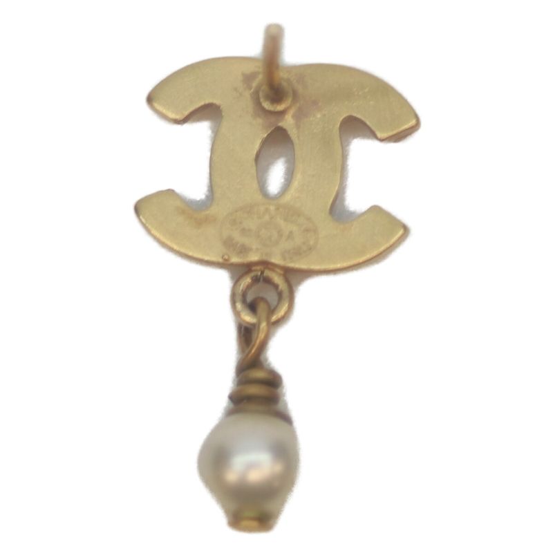 Chanel 03A GP Pearl Coco Mark Mini Pearl Swing Earrings Accessories Gold Ladies