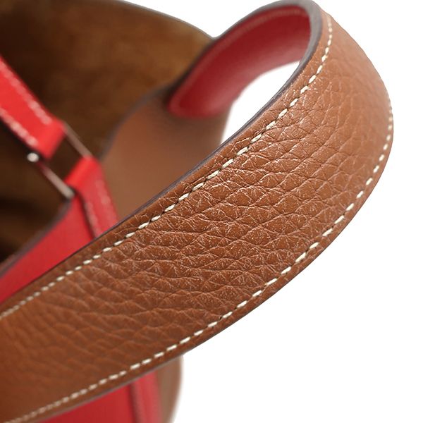 Hermes Handbag Picotin Lock PM Cazac Taurillon Clemence Rouge Coup and Gold