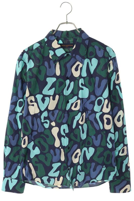 Louis Vuitton 23SS Rm231q TB0 Hos54w Graphic Logo Total Long Sleeve Shirt Men's