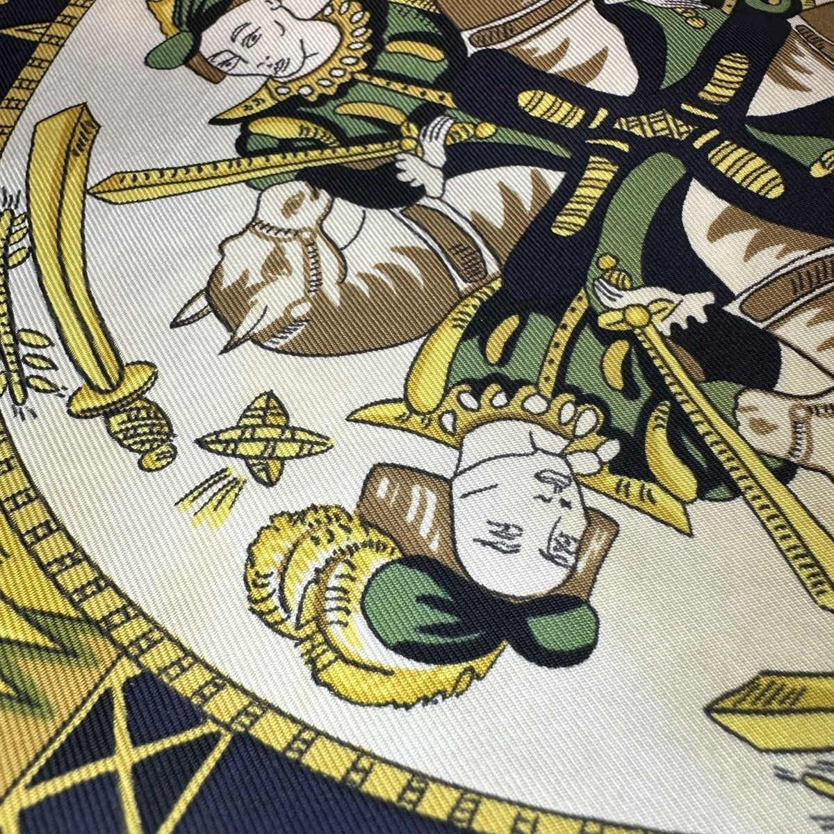 Hermes Carre 90 Scarf le Tarot Card Silk Navy — view 6