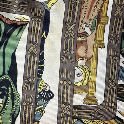 Hermes Carre 90 Scarf le Tarot Card Silk Navy — view 8