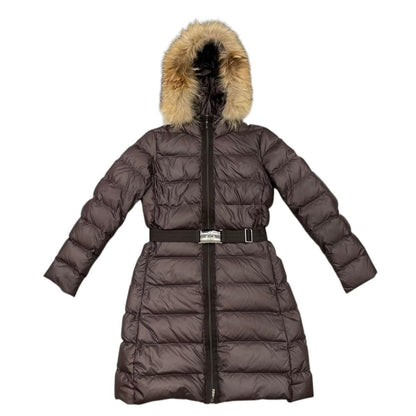 Moncler Mont Cles Down Jacket Coat Nantesfur 1 Nylon Brown