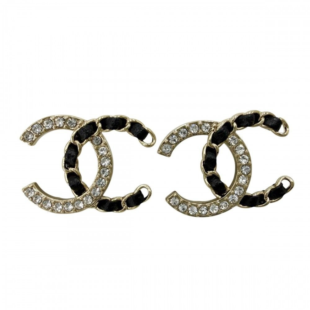 Chanel Earrings Chain CC Logo 25 Rhinestone