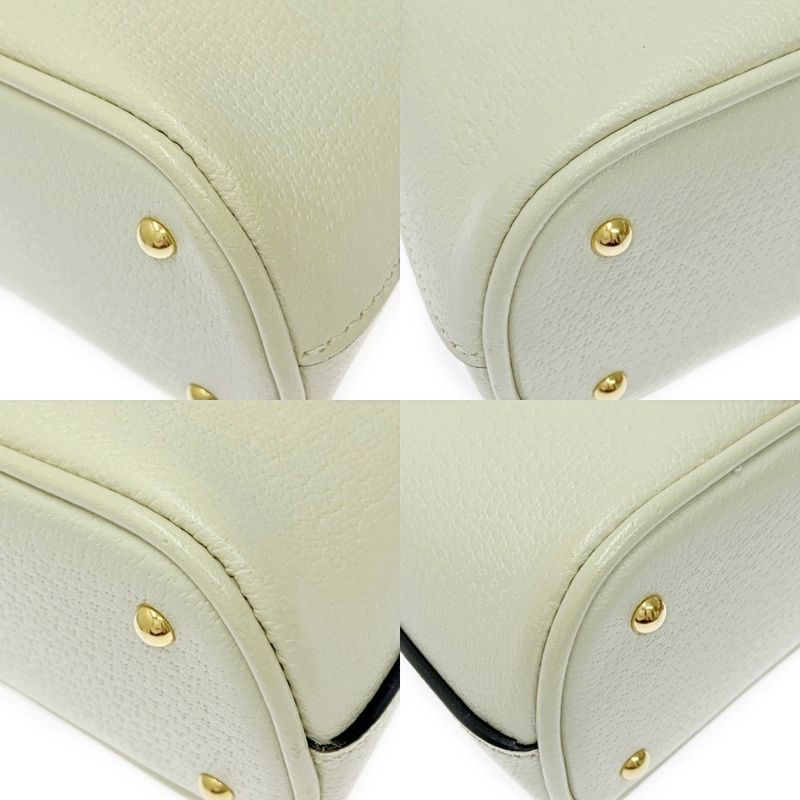 Gucci 715775/520981 Leather Diana Mini Bamboo 2way Handbag Ladies White 362693