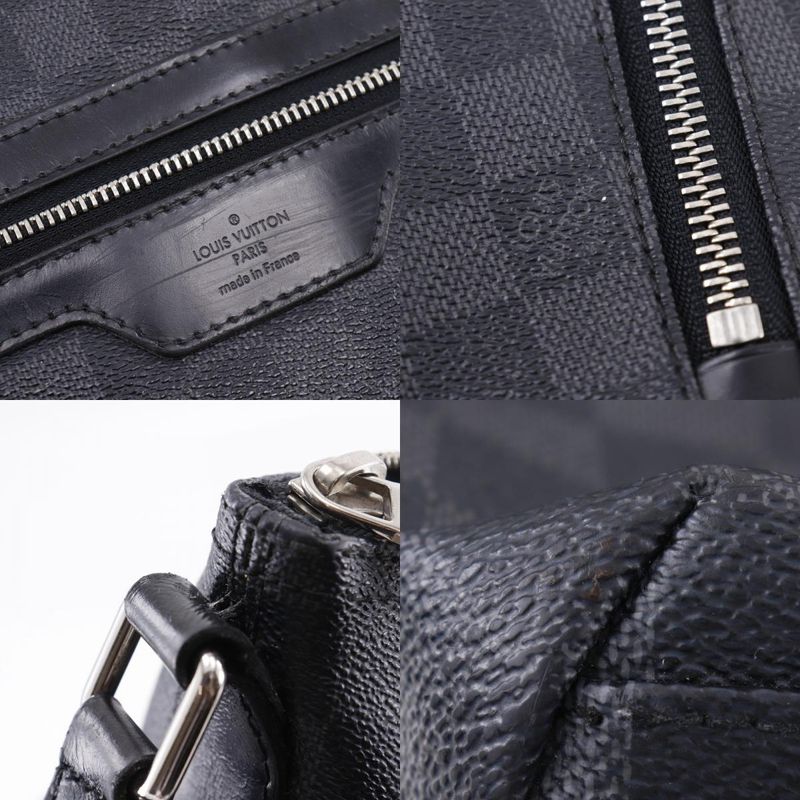 Louis Vuitton Mick MM N40004 Damier Graphite Canvas Black Sr4121 Men's Shoulder