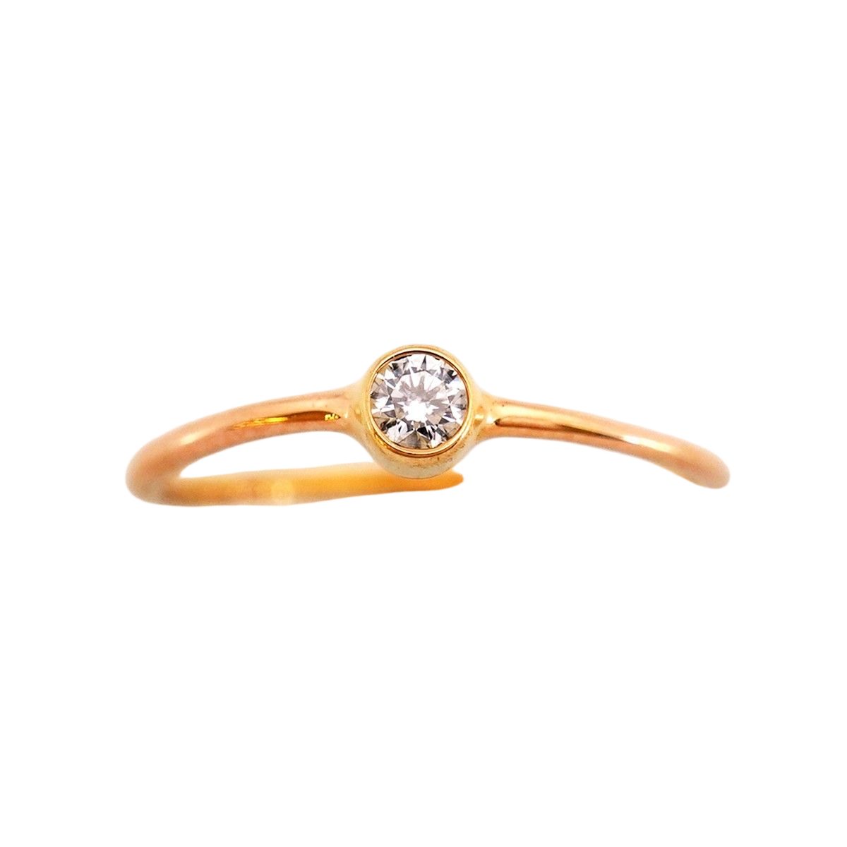 Tiffany & Co Ring Wave Single Row 18k Pink Gold Diamond — view 2