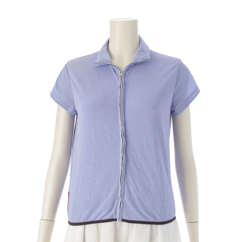 Prada Sport Archive Short Sleeve Cut Nylon Jacket Outerwear Tops Light Blue S