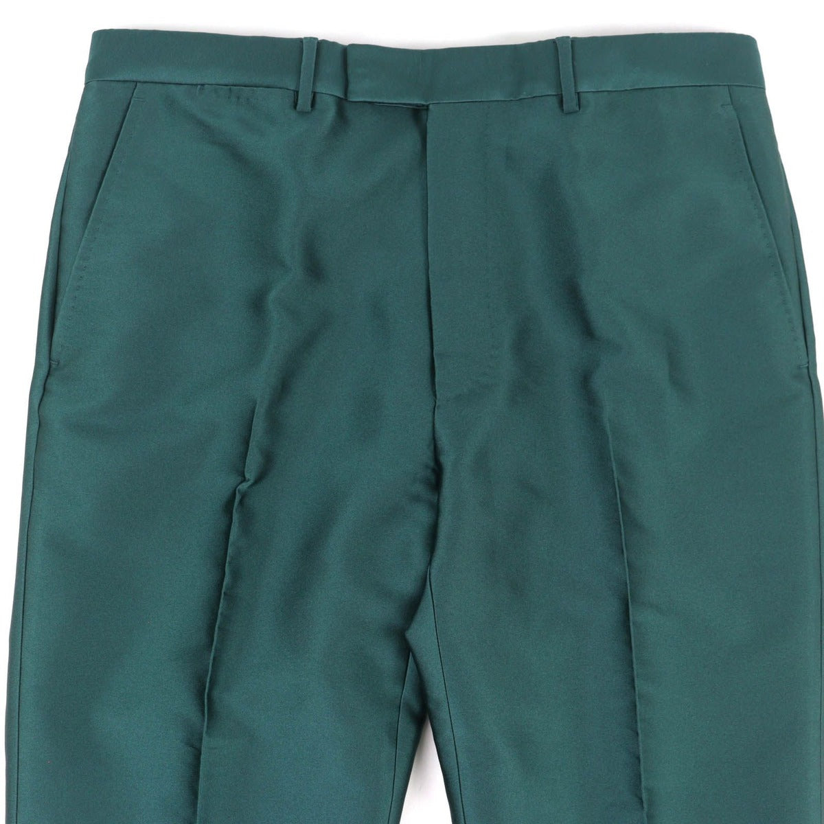 Gucci Silk Blend Pleated Trousers Pants Untreated Hem Green 48 — view 3