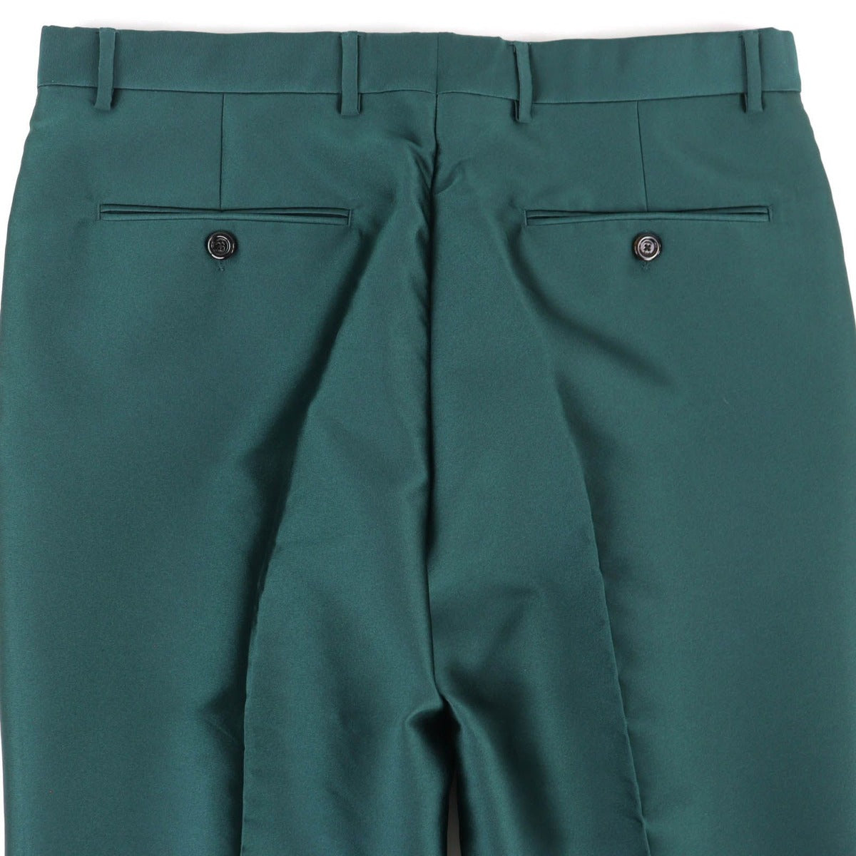 Gucci Silk Blend Pleated Trousers Pants Untreated Hem Green 48 — view 4