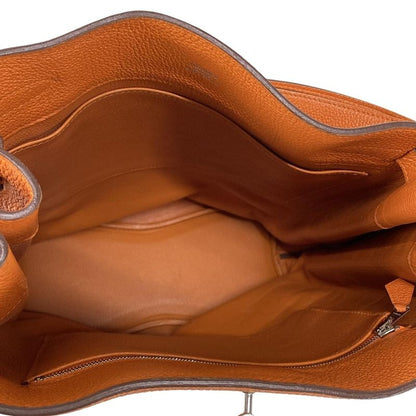 Hermes Shoulder Bag Sau Kelly 26 Orange Silver Hardware