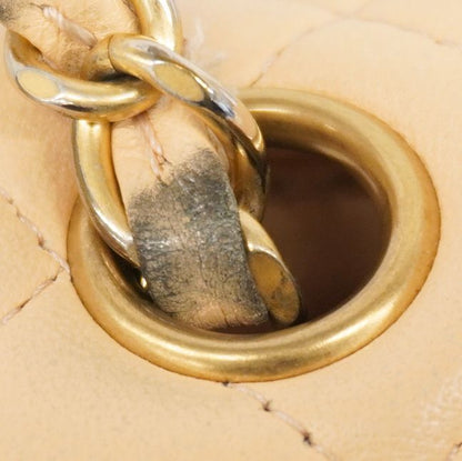Chanel Shoulder Bag Mini Matelasse Lambskin Beige Chien Pan Gold Hardware Women