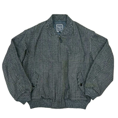 Christian Dior Houndstooth Pattern Wool Nylon Zip Up Blouson Jacket Jumper