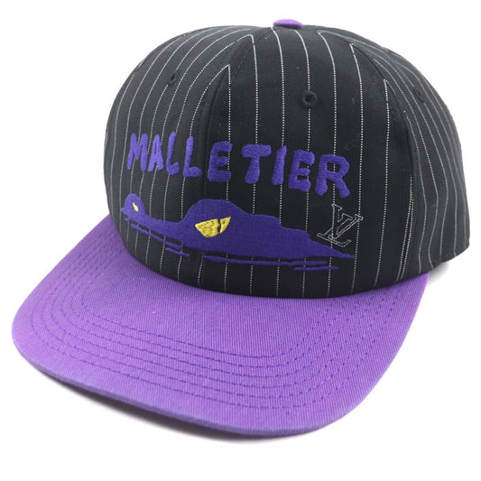 Louis Vuitton Mp3407 Casket Croco Malletier Hat Baseball Cap Black Purple Gold