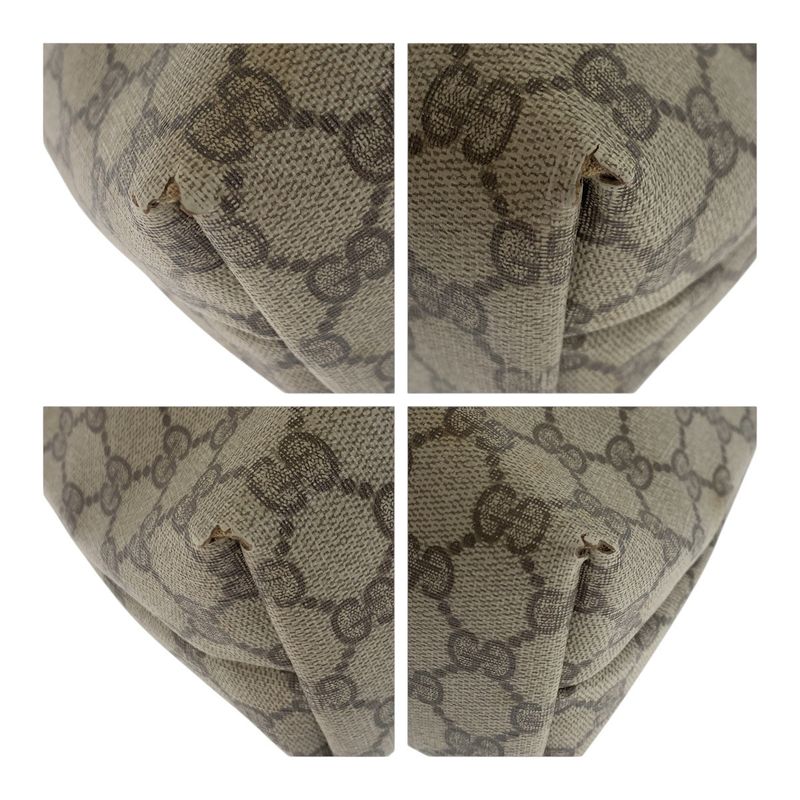 Gucci Old Gucci Sherry Line Beige Gold Hardware GG Plus/leather 3902003 Tote