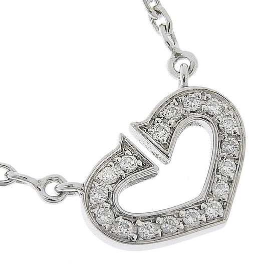 Cartier C Heart 18kwhite Gold With Diamonds Ladies 5.5g Necklace