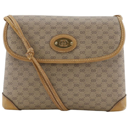 Gucci Old Gucci Micro GG Vintage PVC Beige Women's Shoulder Bag