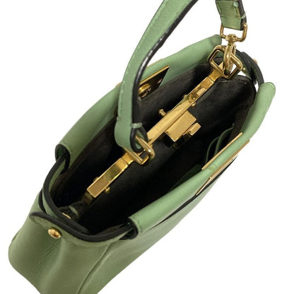 Fendi Handbag Micro Peekaboo 8m0355 Light Green Mini Bag Leather