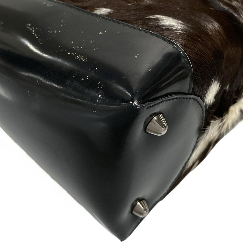 Dior/christian Dior Handbag Lady Dior Large Bag Dark Brown X White X Black