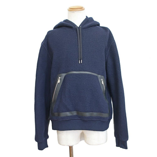 Hermes Hoodie Knit Navy L Wool Cashmere Detail