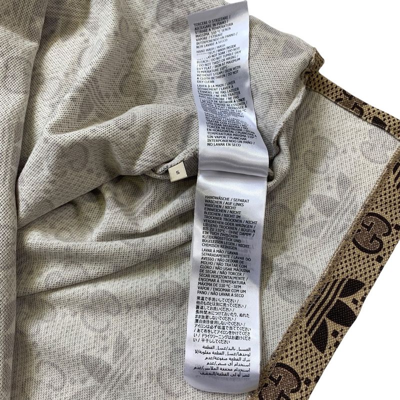 2999 Gucci×adidas GG Cotton Polo Shirt Size S Men Brown Trefoil 700497 Preowned