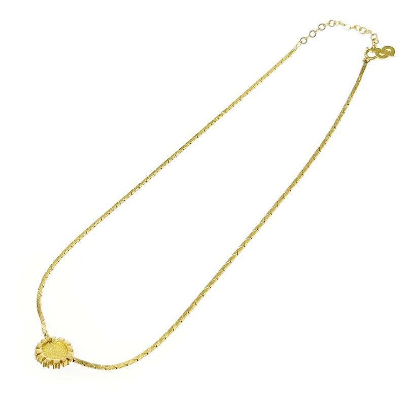 Christian Dior GP Rhinestone Pearl Necklace Gold 473476 Necklace