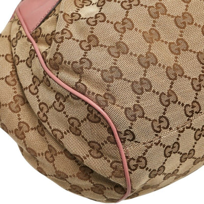 Gucci GG Canvas Handbag Shoulder Bag 2WAY 223974 Brown Pink Canvas Leather