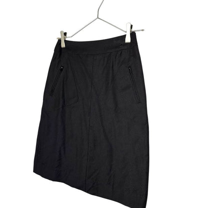 Chanel 03aw Wool Cashmere Silk Coco Mark Side Zip Skirt with Pockets Wool