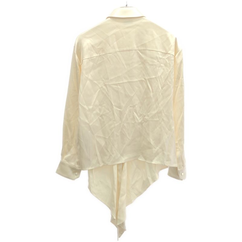Saint Laurent Paris 19aw Silk Satin Ribbon Blouse 609404 Beige 34