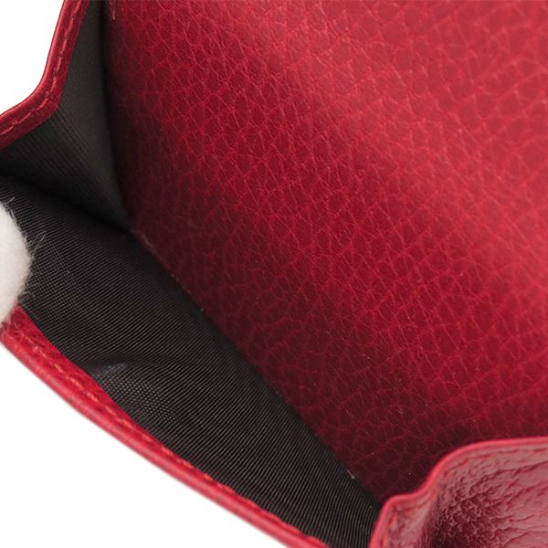 Gucci Trifold Wallet GG Marmont Leather Red Gold Hardware Petite Marmont Red