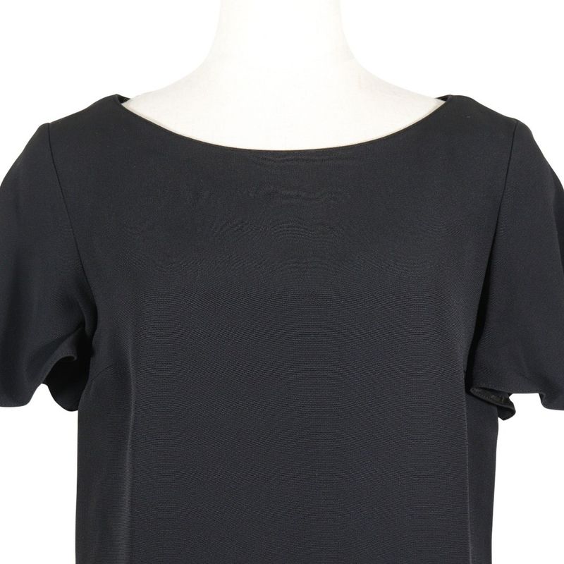 Prada Backhole Short Sleeve Rayon Black Women's Dress