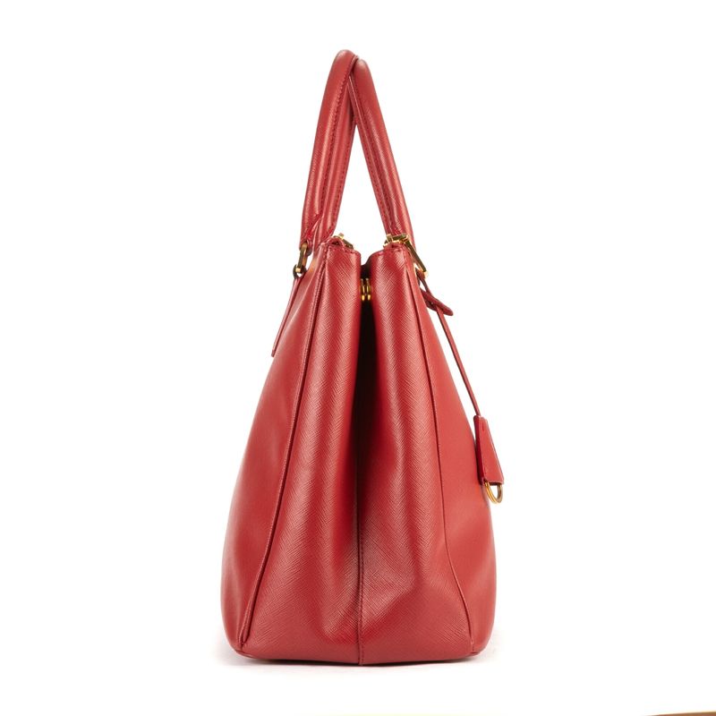 Prada Galleria Tote Red Saffiano Leather A