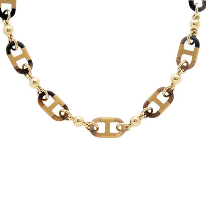 Hermes Sur Mer Necklace Metal Buffalo Horn Gold Chaine D'ancre GP