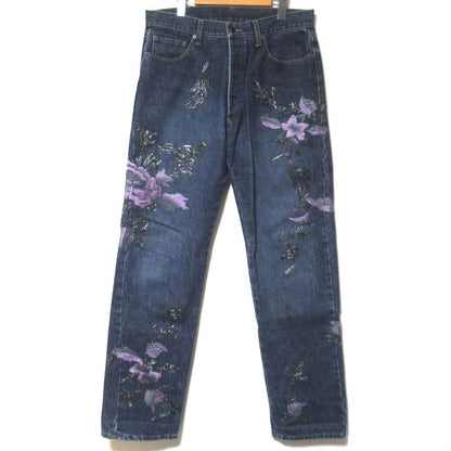 Gucci Era Masterpiece Flower Embroidery Button Fly Denim