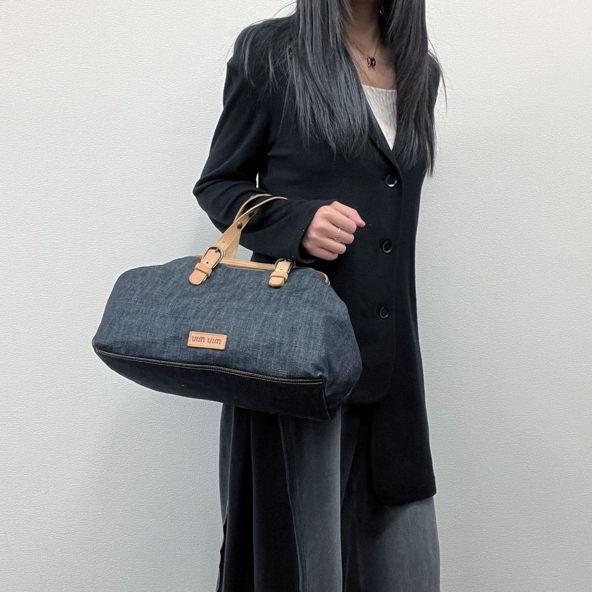 Miu Miu Handbag Navy Denim Vintage