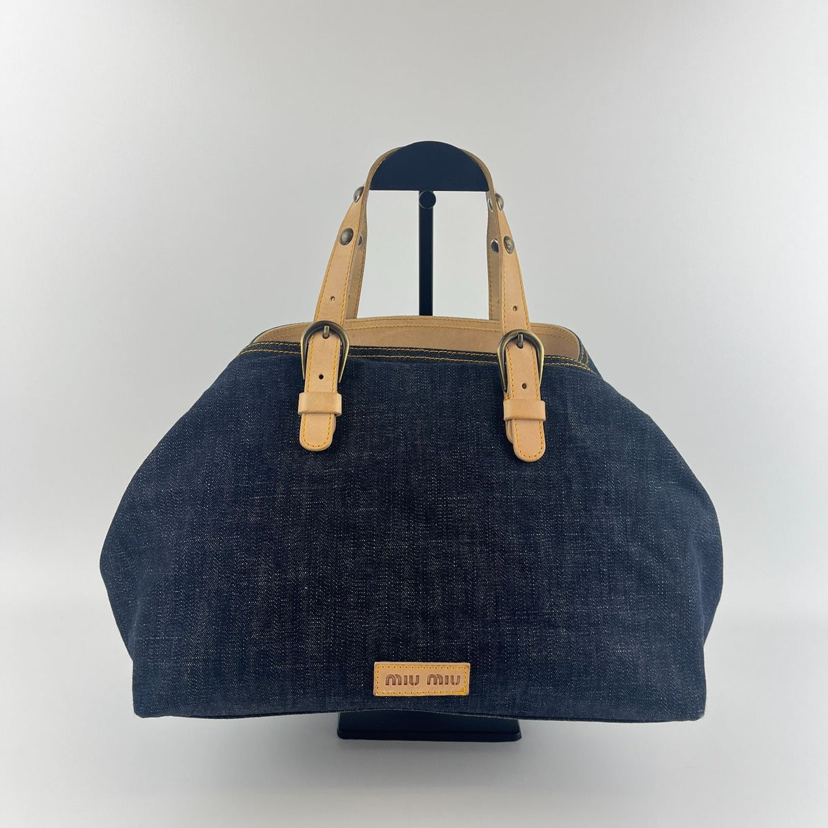 Miu Miu Handbag Navy Denim Vintage — view 2