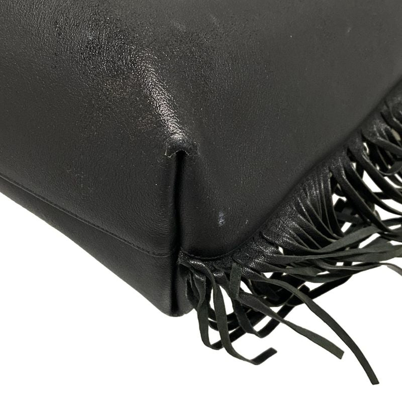 Saint Laurent Paris Tote Bag 410666 Black Fringe Leather