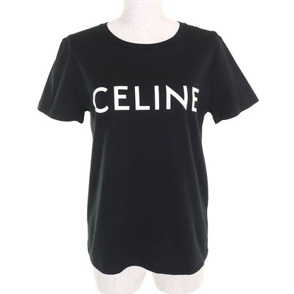 Celine 2x314916g 100% Cotton Logo Crew Neck Short Sleeve T-shirt Black White S