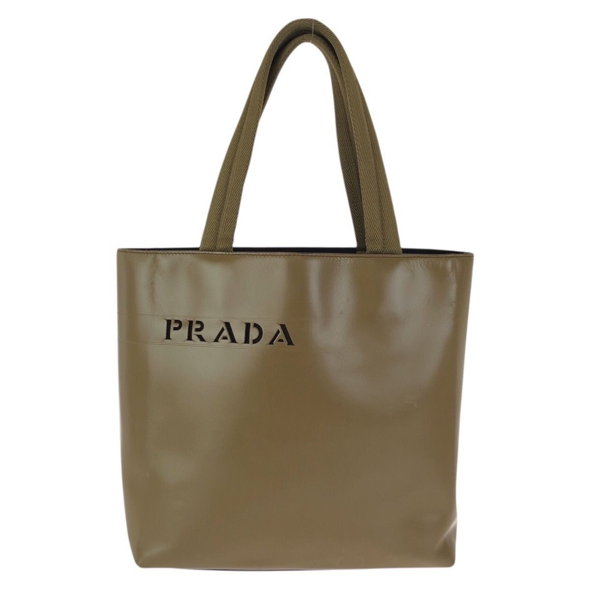Prada Logo Tote Khaki