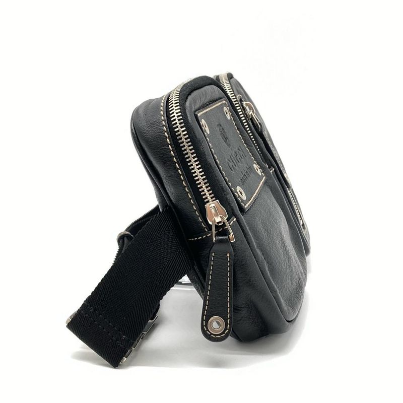 Gucci Waist Bag Body Bag 2WAY Leather 201846 Black Men's