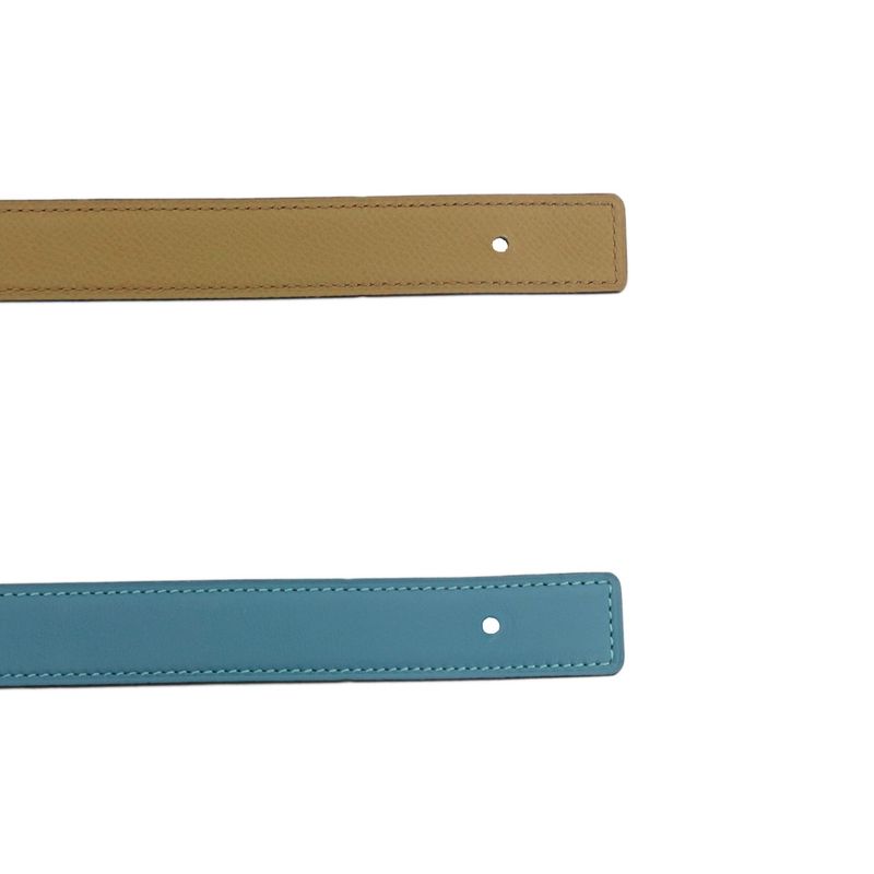 Hermes Belt Gamma New Blue Jean Biscuit Rose Gold Hardware 85cm
