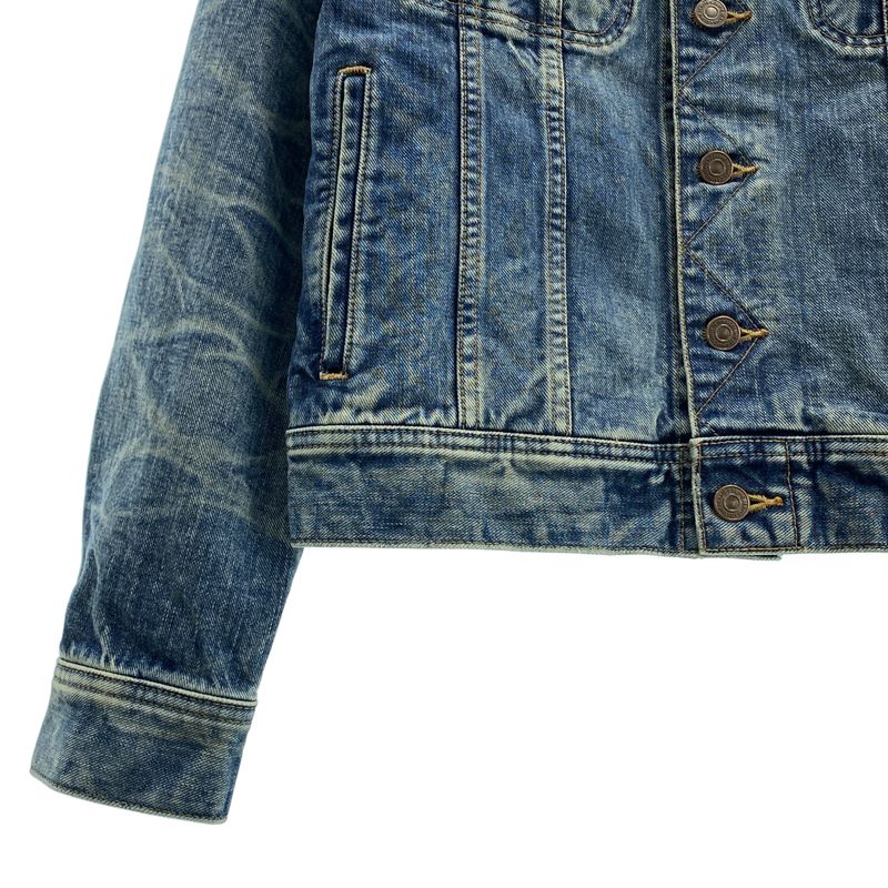 Celine - Trucker Jacket In Denim Damaged Denim Trucker Jacket - M - Indigo -