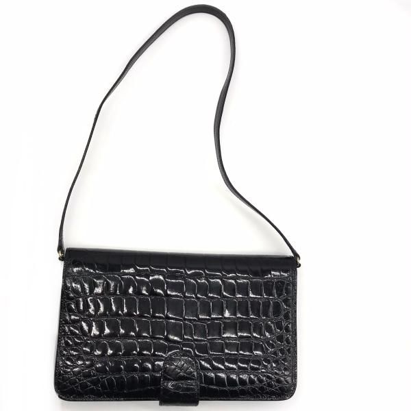 Gucci Croco Vintage Shoulder Bag Combination Black