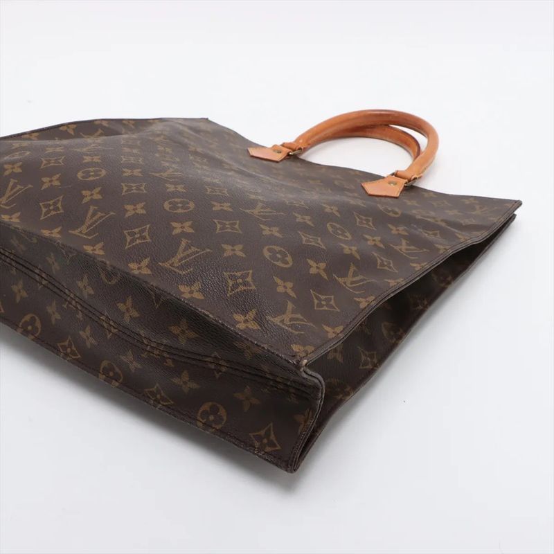 Louis Vuitton Monogram Sac Pura M51140 Leather Tote Bag Shoulder Hand A4 Brown