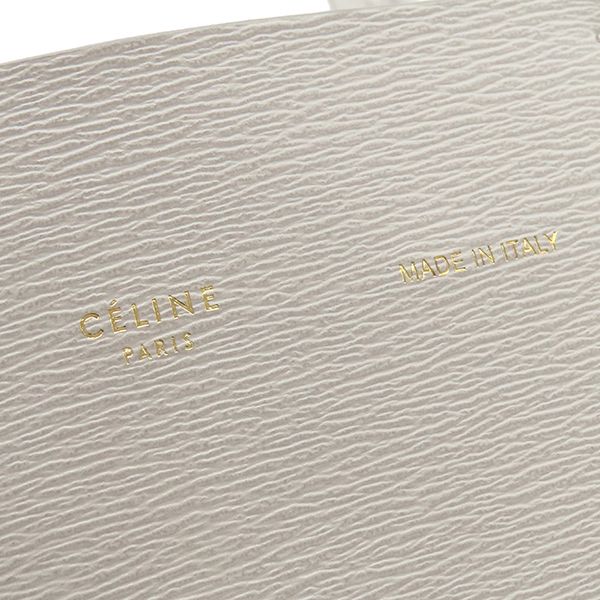 Celine 2way Bag Vertical Cabas Small Leather Gray Gold Hardware Tote Shoulder