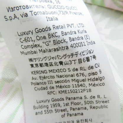 Gucci 22AW 694890 100% Silk Floral Print Short-sleeved Shirt Light Green Pink