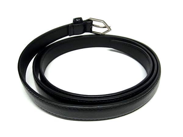 Belt Women's Black Fa4108 Saint Laurent Leather Silver Hardware Belt