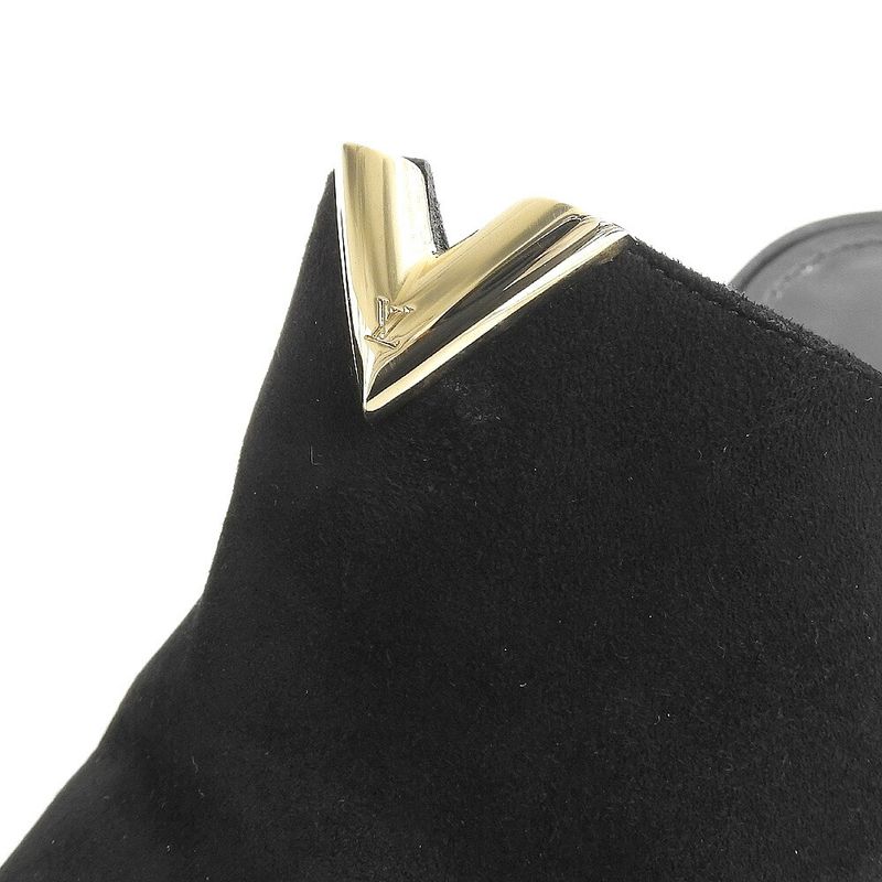 Louis Vuitton 2016 Item Essential V Suede Leather Open Toe Sabo Sandals Mules