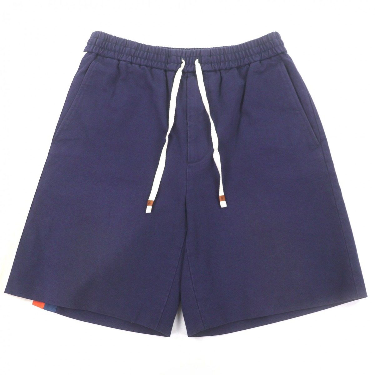 Gucci Cotton Logo Print Elastic Strap Shorts Navy 44